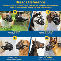 BARKLESS Basket Muzzle for Large Dogs, Humane Muzzle to Prevent Biting and Scavenging, Snap-on Treat Cover Helps Dogs Acclimatize Mouth Cover, Adjustable Mouth Guard for Positive Training, Grooming