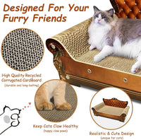 Luxury Cardboard Cat Scratcher Sofa Bed - Brown Lounge - image 2