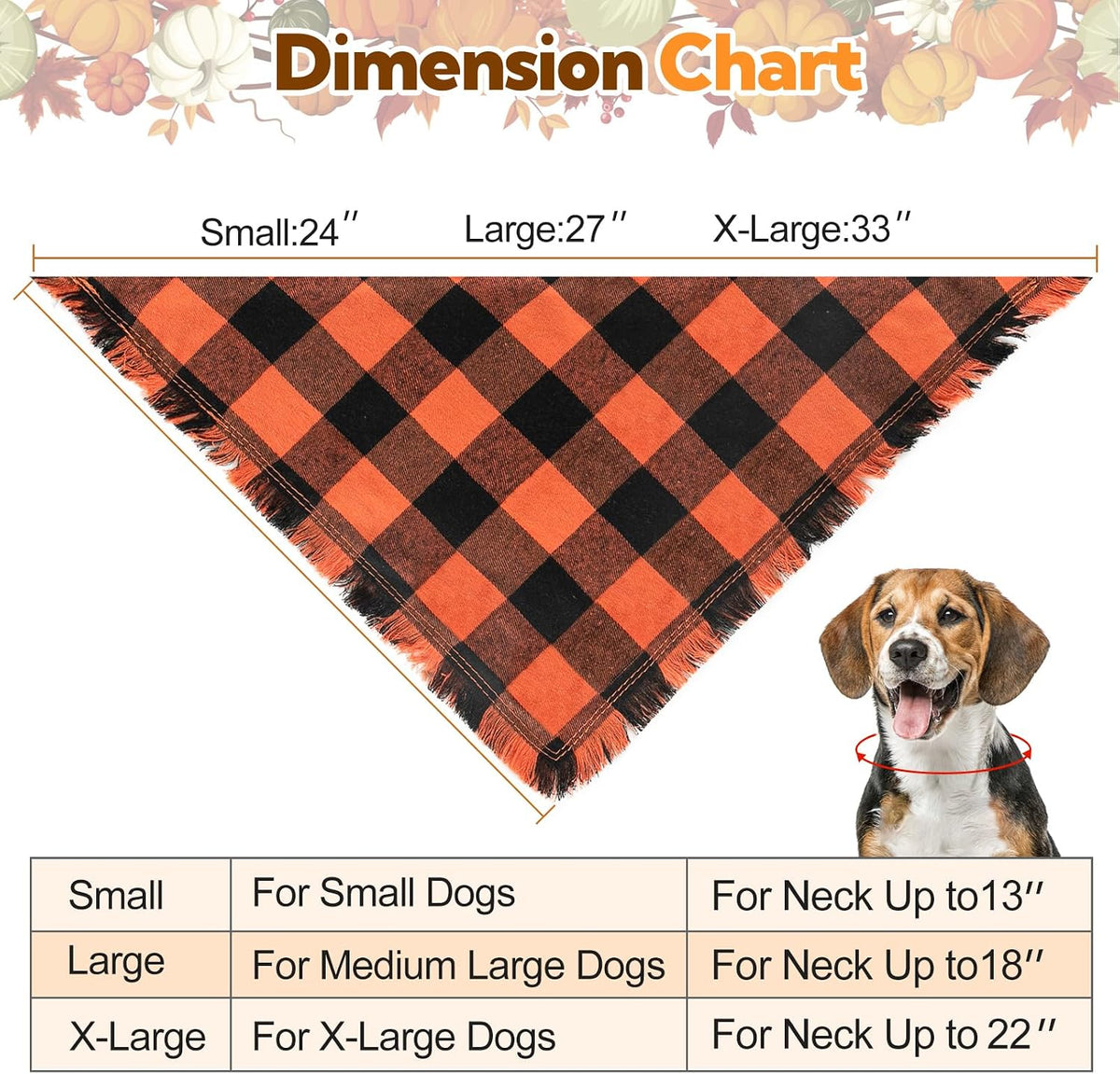 Kytely Dog Bandanas Fall Thankgiving XLarge 2Pack - Fall Bandana / Large - image 2