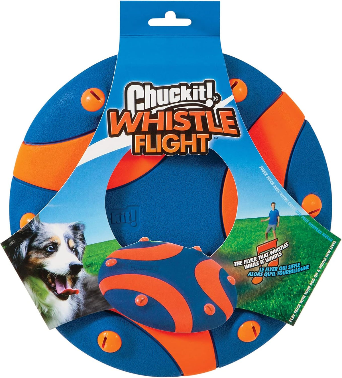 Chuckit! Whistle Flight Fetch Toy, Orange/Blue - image 2