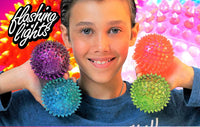 JA-RU Light Up Rubber Spike Balls Fidget Toy 695-4p – Fun for Kids & Family - Spike Balls / 1 Giant Ball - image 3