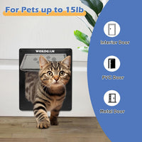 Wordcam X-Large Robust Cat Door for Interior/Exterior - Black / Medium - image 4