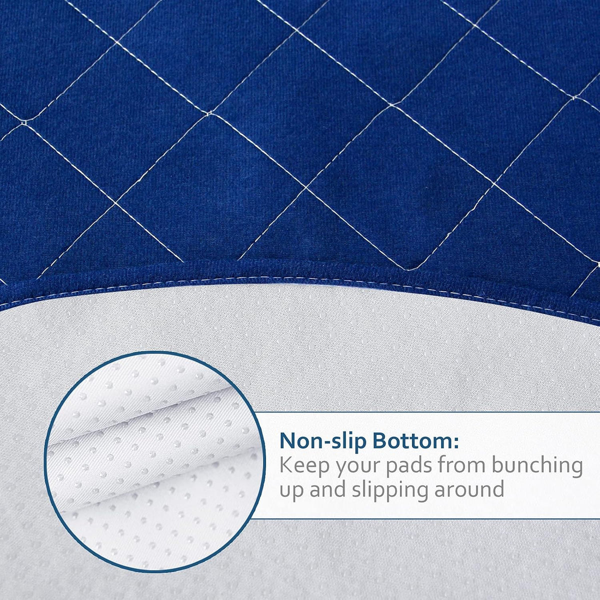 Washable Reusable Pee Pads for Dogs 2 Pack - 48" Round 2 Pack / Grey&navy - image 2