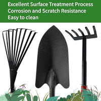 Set of 6 Gardening Tool Set, Rust-Resistant Handy Tools for Gardening, Ideal Gardening Gift Set, Including Trowel, Weeder, Hoes, and Rakes