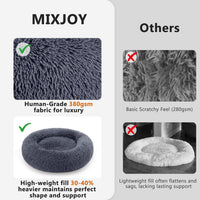 MIXJOY Orthopedic Dog Bed Comfortable Donut Cuddler Round Pet Beds - S(23’’x 23’’) / Dark Gray - image 4