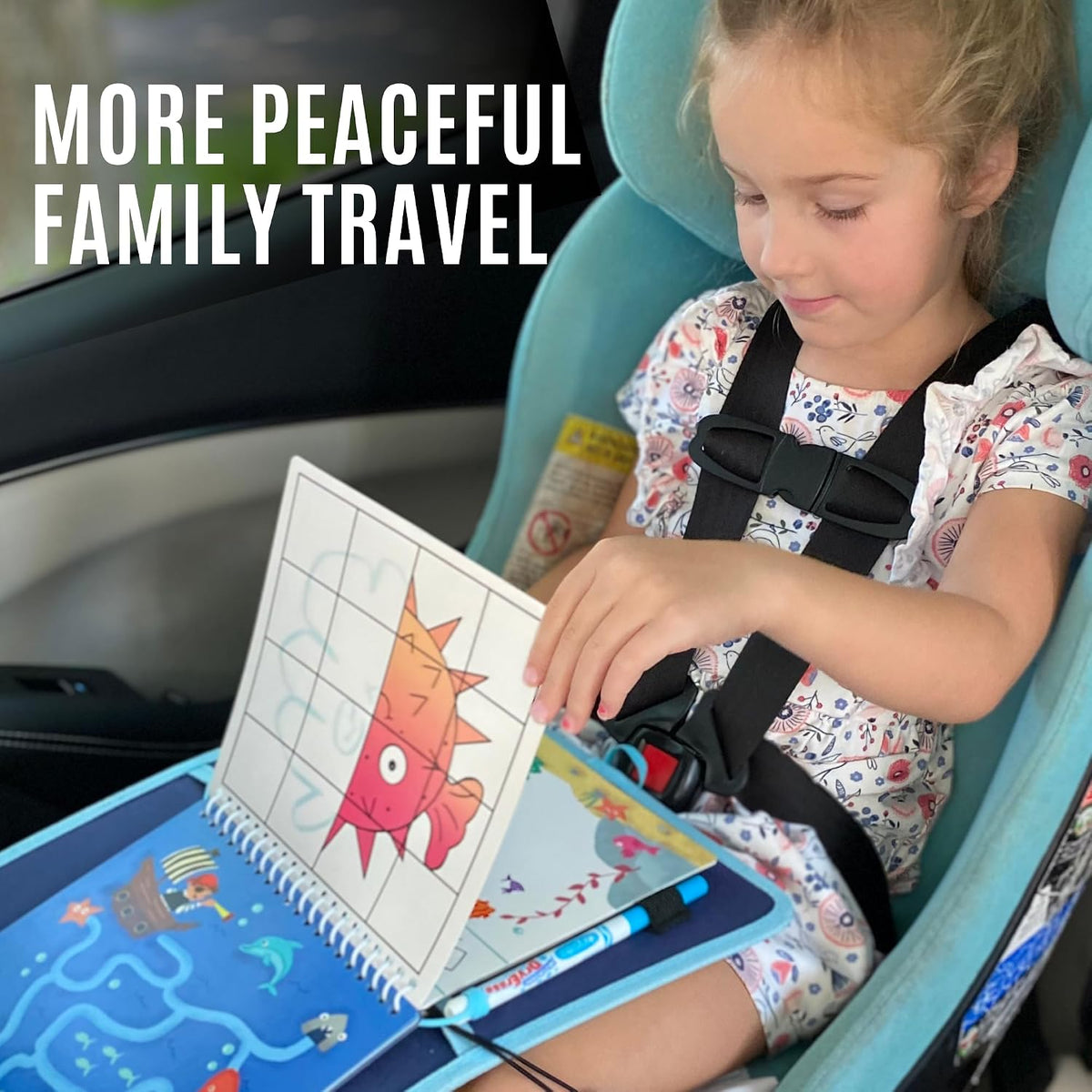Totebook kids travel activity kit with tethered dry erase markers and ocean theme activity book - view 24
