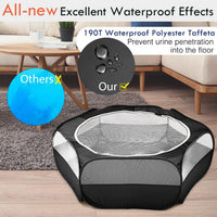 Pawaboo Small Animal Playpen, Waterproof Portable Pet Cage Tent - H-Black / 1 - image 4
