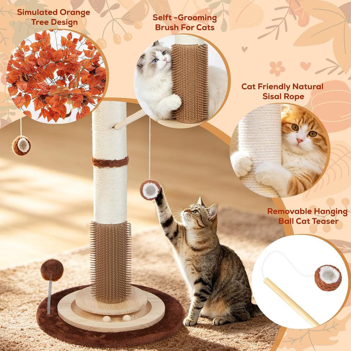 46" Tall Cat Scratching Post - White Sisal(46" Tall) - image 4