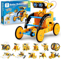 Sillbird 12-in-1 Solar Robot Building Kit STEM Gift for Boys Ages 8-13 – Fun for Kids & Family - Yellow