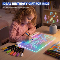 Honesorn 16’’ LED Drawing Board for kids 16 Light Effects White – Fun for Kids & Family - White - image 4