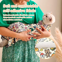 27.6x27.6 Cat Wrap for Cutting Nails, Cat Grooming Wrap with Pet Hair Removal Glove, Cats Restraint for Nail Clipping Ear Cleaning Teeth Brushing