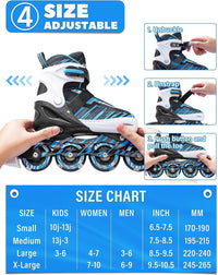 Adjustable Inline Skates for Kids Ages 4-12 – Fun for Kids & Family - Blue / Small-Little Kids(11j-13j US） - image 3
