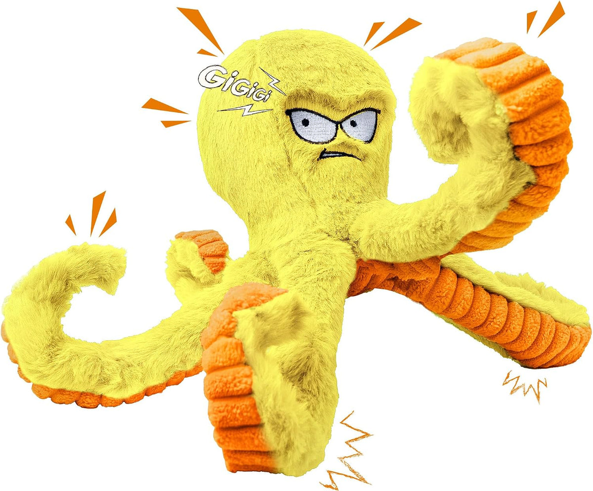 LEGEND SANDY Tough Dog Toys - 1 Pack Yellow Octopus
