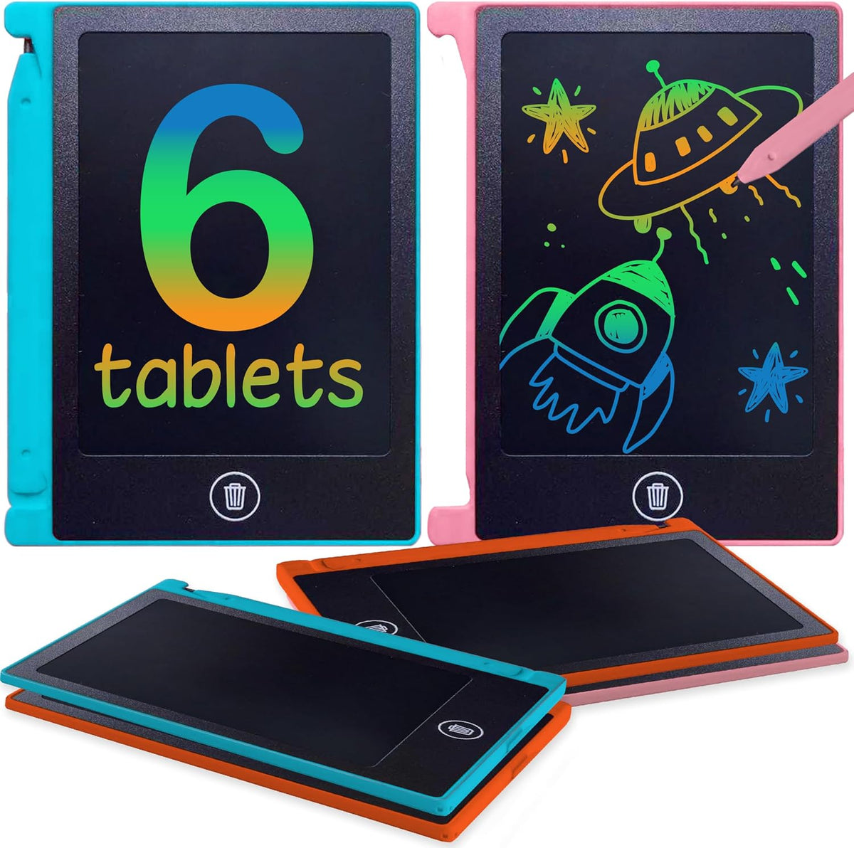 Playtapus Party Favor Mini LCD Writing Tablet for Kids - 6 Pack