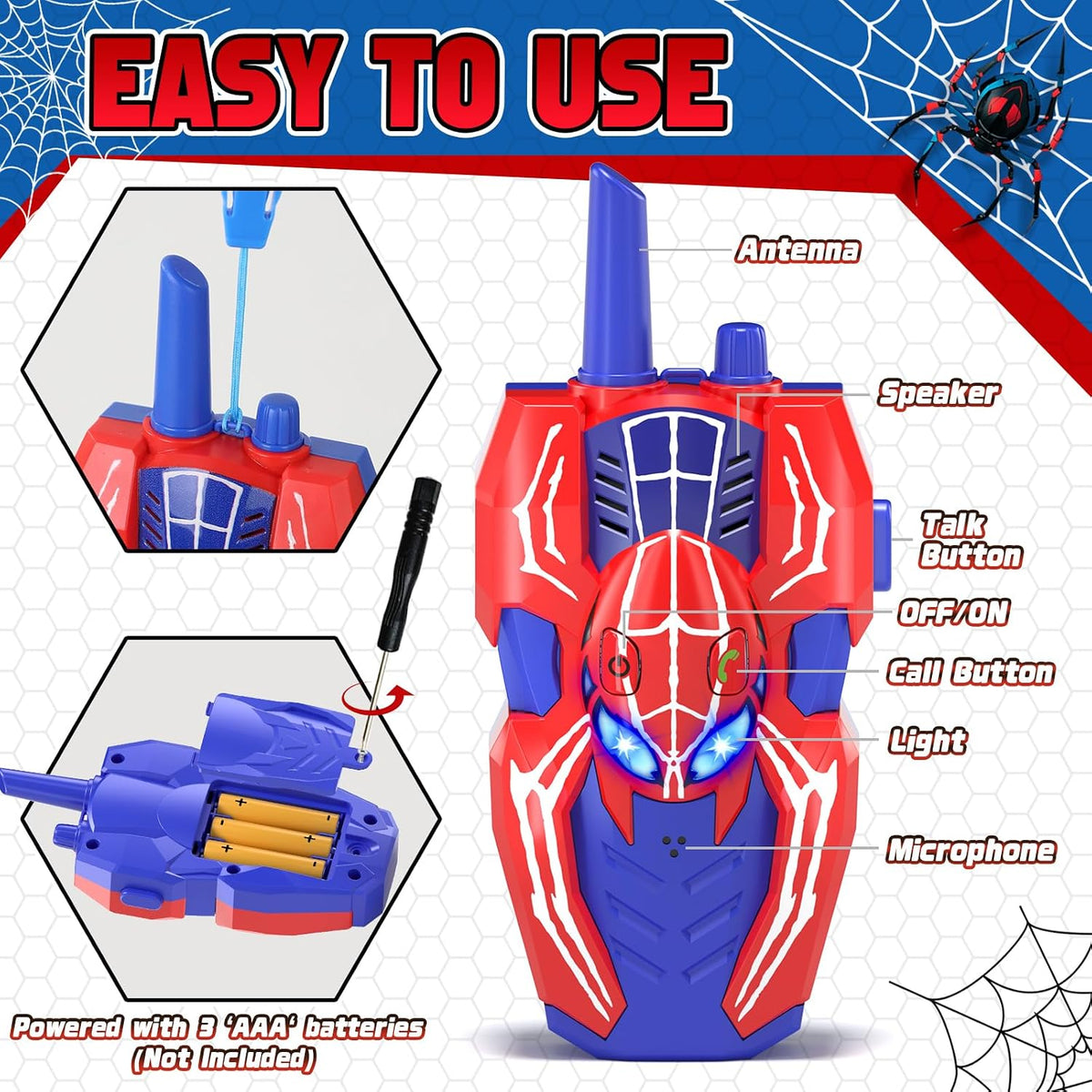 2 Pack Walkie Talkies for Kids, Birthday Gift for Boy 3-8 – Fun for Kids & Family - 2 Pack - image 3