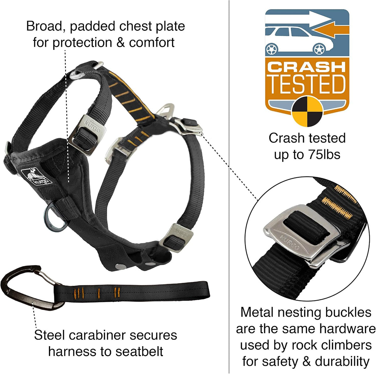 Kurgo Enhanced Strength Tru-Fit Smart Harness - Ink Blue / Small - image 2