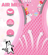 Cat Harness and Leash Set[MAX Safety 4th-Gen] Cute Escape Proof Vest - H603 Pro Pink Unicorn / Medium (13-18lb) - image 4