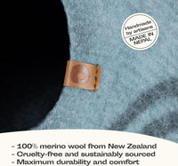 Cat Cave, New Zealand Wool Bed for Indoor Cats - Aquamarine / Large - image 2
