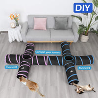Pawaboo Cat Tunnel, Cat Tunnels for Indoor Cats - Blue / 4 Way - image 3