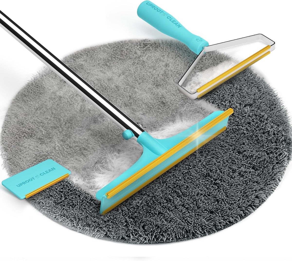 Uproot Clean Pro Bundle: Pet Hair Removal Tool & Carpet Rake w/t 60" - Pro + Mini + Xtra