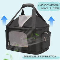 2-in-1 Stylish Dog Purse Carrier Soft-Sided Carriers Travel Tote Bag for Small Dogs Cats, Fashion Foldable Pet Bag for Puppies Small Animals with Pockets (Black, 16.2" x 11.4" x 13")