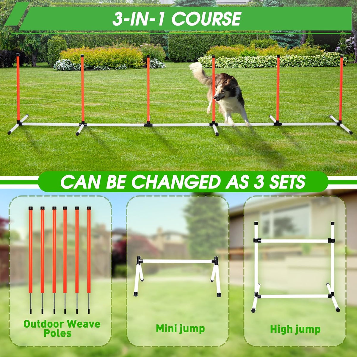 Dog Agility Course Backyard Set，Dog Agility Equipment - 15 PCS SET - image 2
