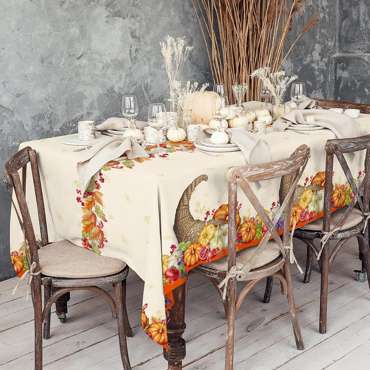 Fall Thanksgiving decorations, Disposable Tablecloth - Fall Pumpkin - image 3