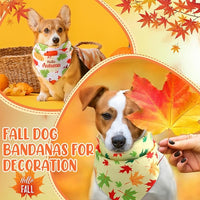 Weewooday 50 Pcs Fall Dog Bandanas Bulk for Dogs Soft Bibs Adjustable Triangle pet Bandana for Small Medium Large Costume(Leaves Pattern, 25.6 x 17.7 x 17.7 Inch)