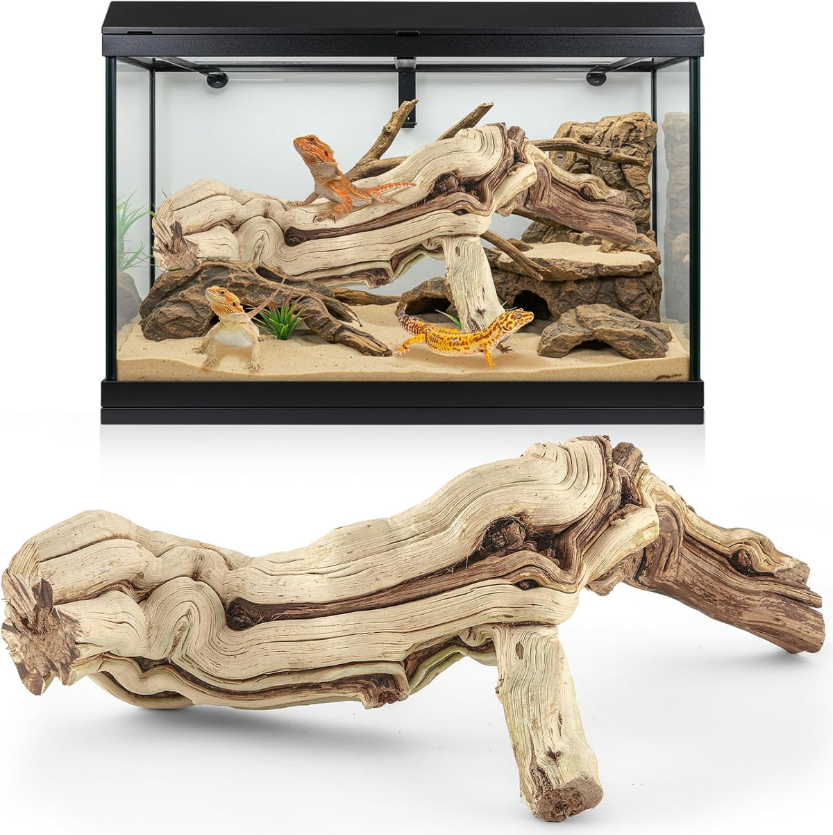 Janinka 14-17" Large Reptile Driftwood Branch for Bearded Dragon Gecko - 14-17"