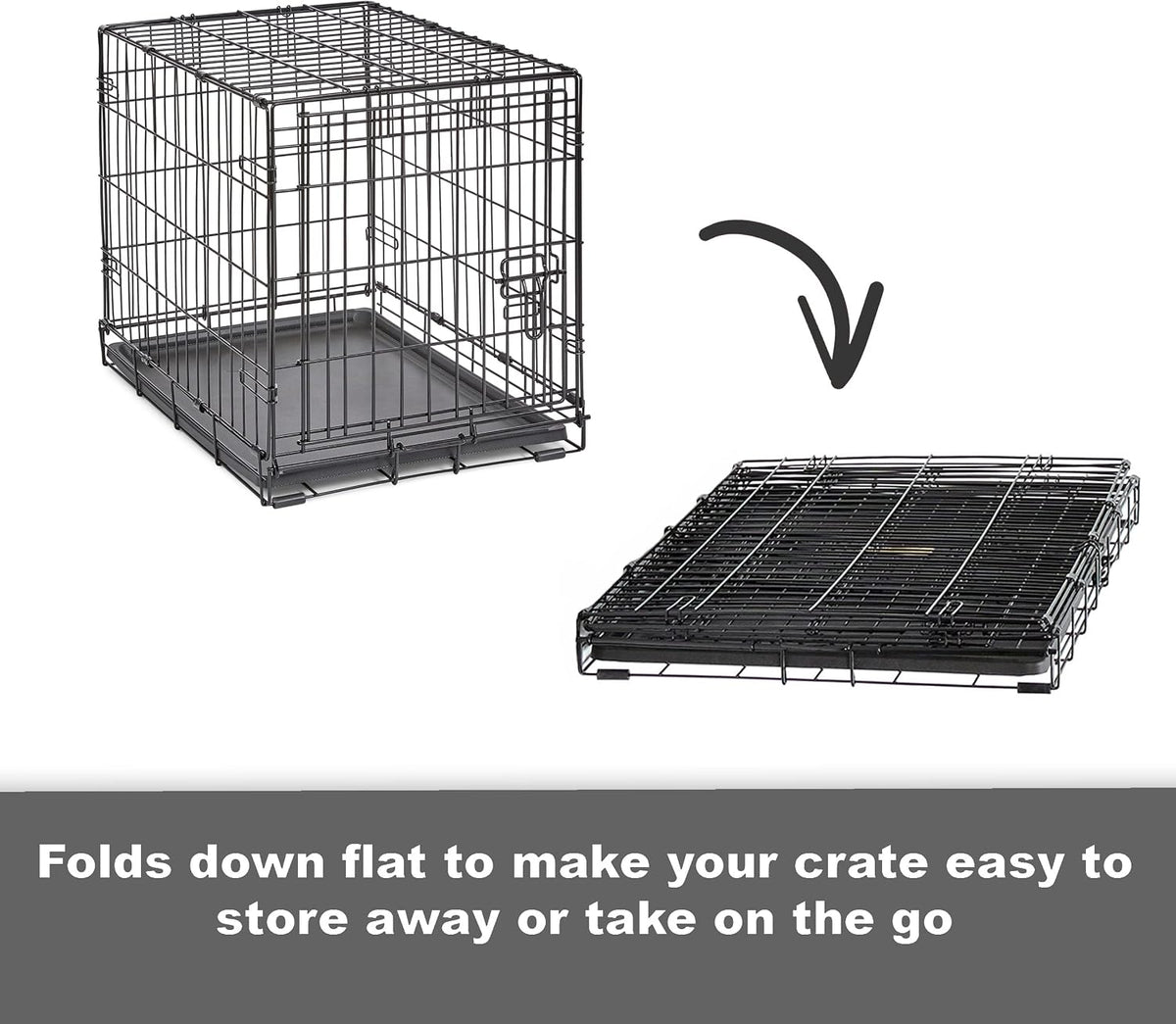New World by Midwest 42-Inch Single Door Crate, for Large Breeds - Double Door - Black / XS (24"L) - image 4