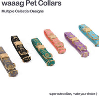 Cat Collar with Bell for Kittens & Cats, Moon & Stars Design – Essentials for Cats - Ocean Blue Collar / Small (Pack of 1) - image 4