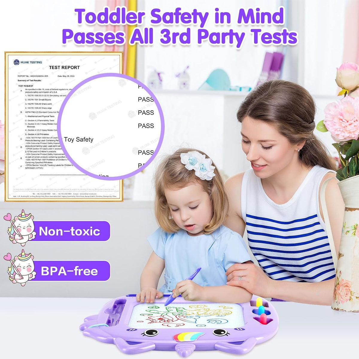 Unicorn Toddler Girl Toys Age 3-5 - Purple - image 2