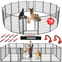 Dog Playpen Outdoor, 16 Panels 40" High Metal Dog Fence with Gate – Essentials for Dogs - 16 Panels 40"H