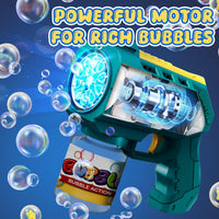 EagleStone Bubble Machine Guns 2 Packs with 2 Solutions 20 Concentrate – Fun for Kids & Family - Green,pink - image 4