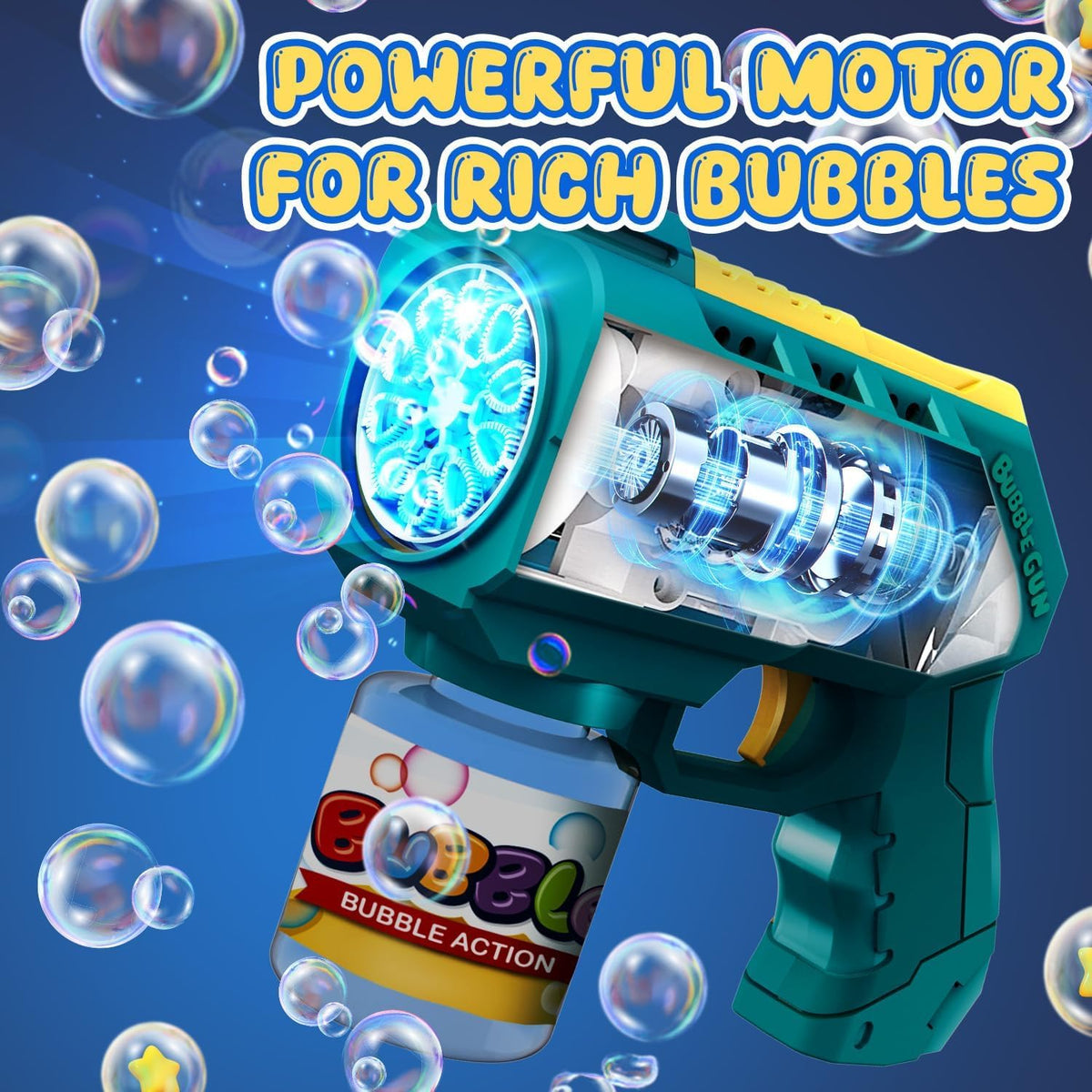 EagleStone Bubble Machine Guns 2 Packs with 2 Solutions 20 Concentrate – Fun for Kids & Family - Green,pink - image 4