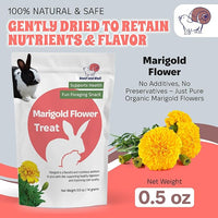 Snout and Shell Small Animal Treats – Pea Flakes, Dandelion Leaf (1oz), Marigold Flowers (0.5oz) – Natural Foraging Snacks for Rabbits, Guinea Pigs, Chinchillas, Hamsters & More