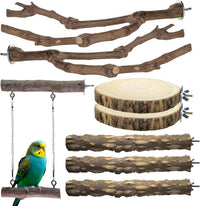 8pcs Natural Bird Perches for Cage - 8pcs-25cm