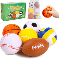 Soft Sports Balls for Kids - 6 Foam Balls 3.5"