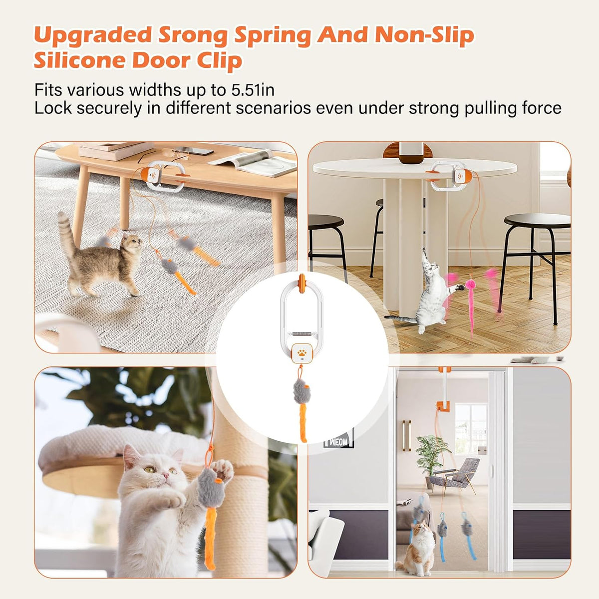 Automatic Interactive Cat Toy for Indoor Cats - Orange - image 4