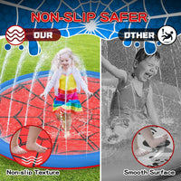 Non Slip Splash Pad for Kids and Dogs 67'' Extra Large Splash Pad – Fun for Kids & Family - Red / 67'' - image 2