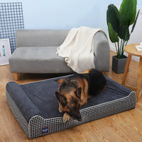 Laifug Orthopedic Memory Foam Extra Large Dog Bed Pillow Durable - 50.0"L x 36.0"W x 10.0"Th / Black and White Plaid - image 2