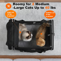 25x17x17 Extra Large Expandable car cat Carrier with a Litter Box – Essentials for Cats - 24.0"L x 17.0"W x 17.0"H / low side litter box - image 3