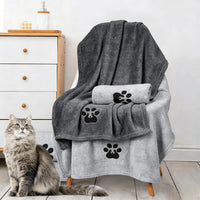 Dogvingpk Dog Towels for Drying Dogs 2 Pack - Grey and Black / M-36" * 28" - image 3