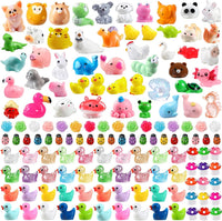 DULEFUN 150 mini resin animal and duck figurines in bright colors