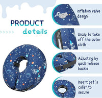 Supet Inflatable Dog Cone Collar for Large Medium Small Dogs, Soft Cone Collar for Dogs Cats, ECollar Doggie Neck Donut Dog Cone Alternative After Surgery