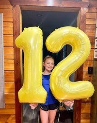 Number Balloons 1st Birthday Decorations - Yellow / Number 6 - image 2