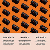 Heavy Duty Dog Poop Bag With Handles - 16 Rolls of Pet Waste Bags - Fits in any Dogs Poo Bag Dispenser or Holder - Thick Dog Poop Bags