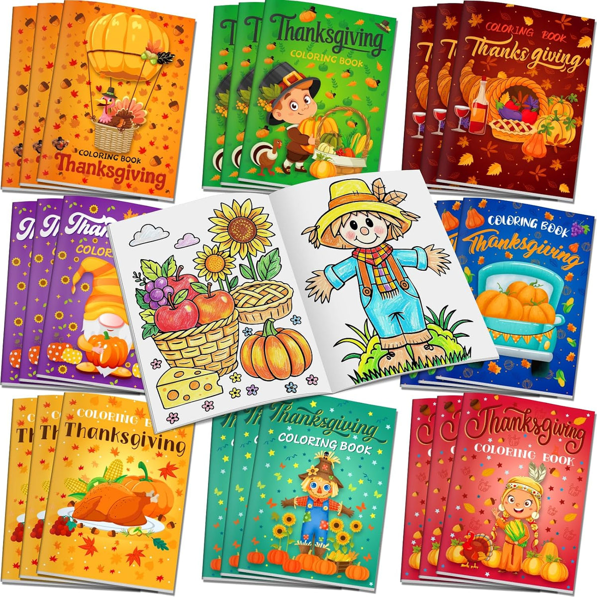 Elfew 24 pack mini Halloween coloring books for kids with pumpkin and ghost covers - view 2