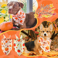 Chunful 100 Pcs Fall Dog Bandanas Bulk Maple Leaf Print Autumn Pet - Pumpkin / 31.5 x 21.7 x 21.7" - image 2