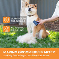 Deshedding Brush for Short/Medium-Hair Dogs & Cats - blue / Large - image 2